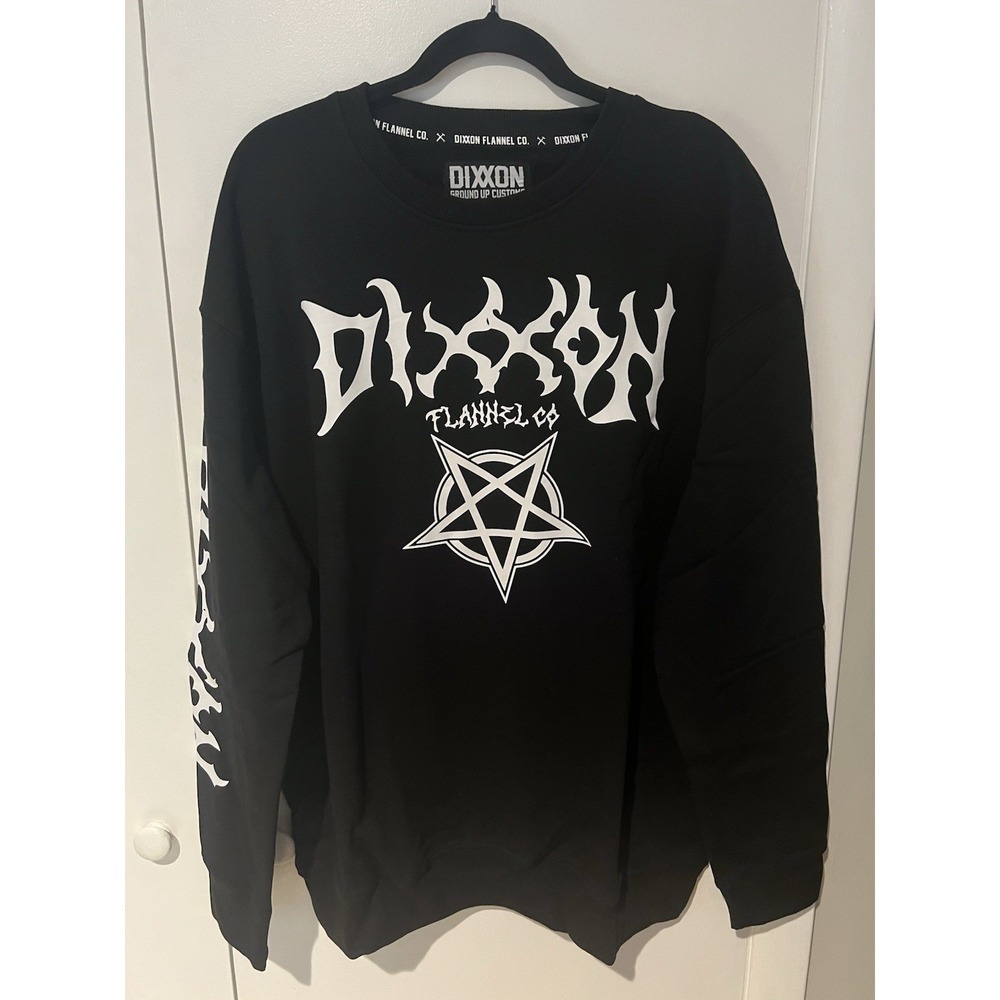 NWT Dixxon Flannel Pentagram Black Crewneck Sweatshirt XL Black‎ Friday